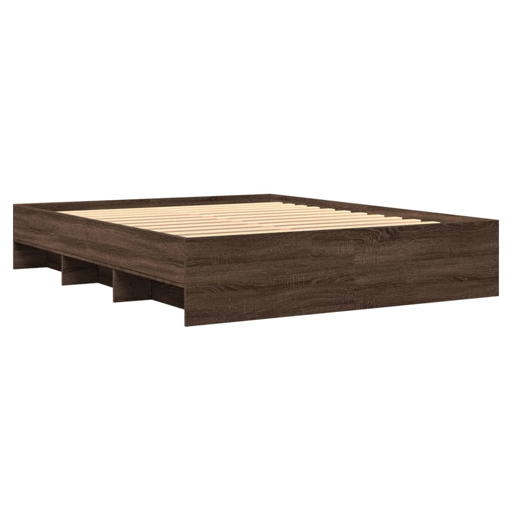 Modern Wooden Queen Size 160cm Bed Frame Base With Under Storage Space