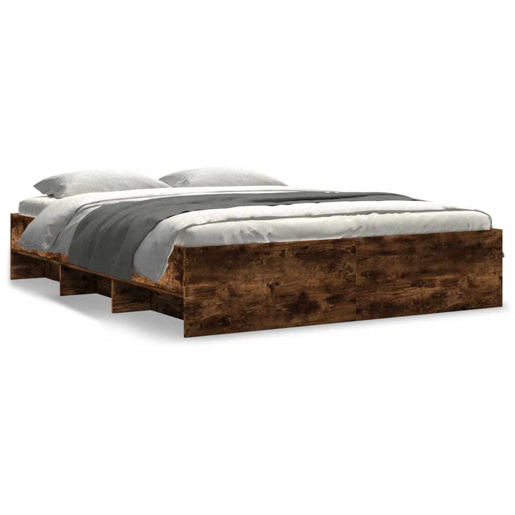 Modern Wooden King Size 150cm Bed Frame Base With Under Storage Space