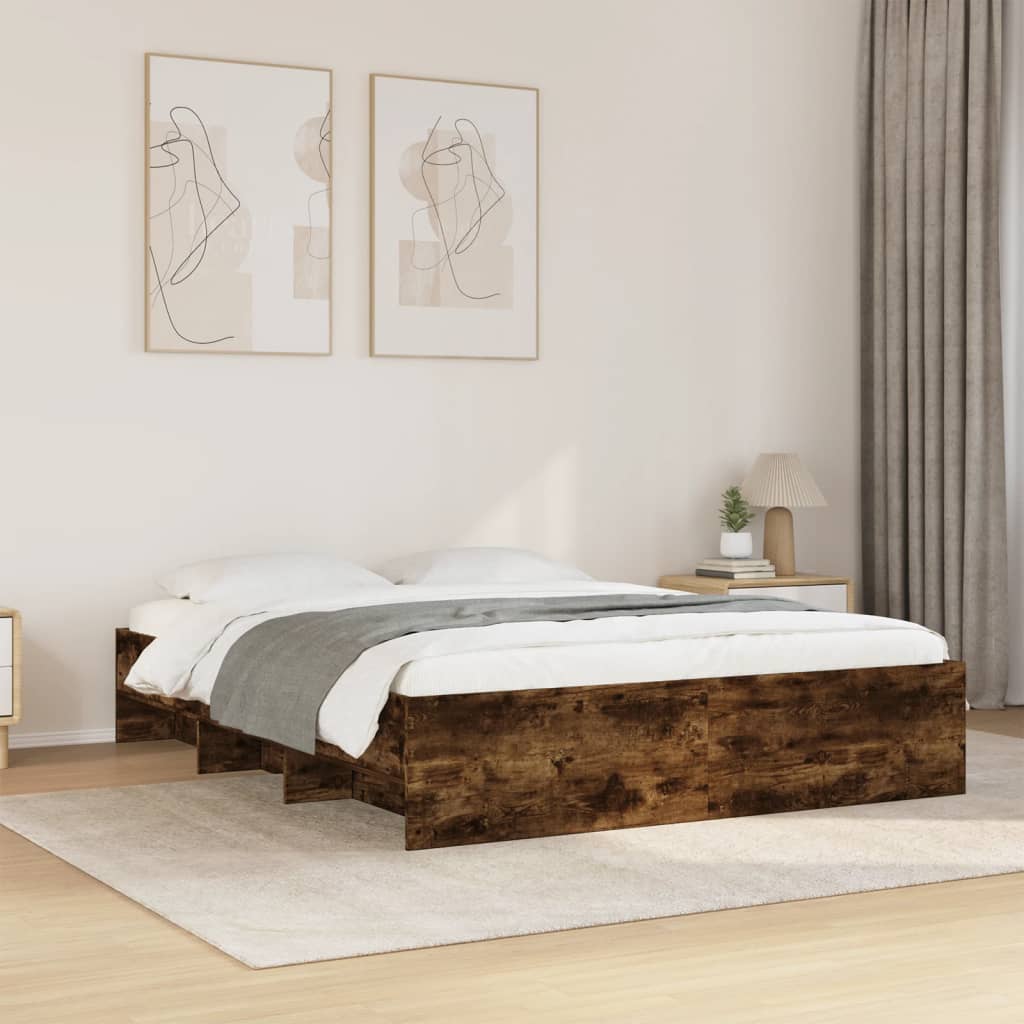 Modern Wooden King Size 150cm Bed Frame Base With Under Storage Space