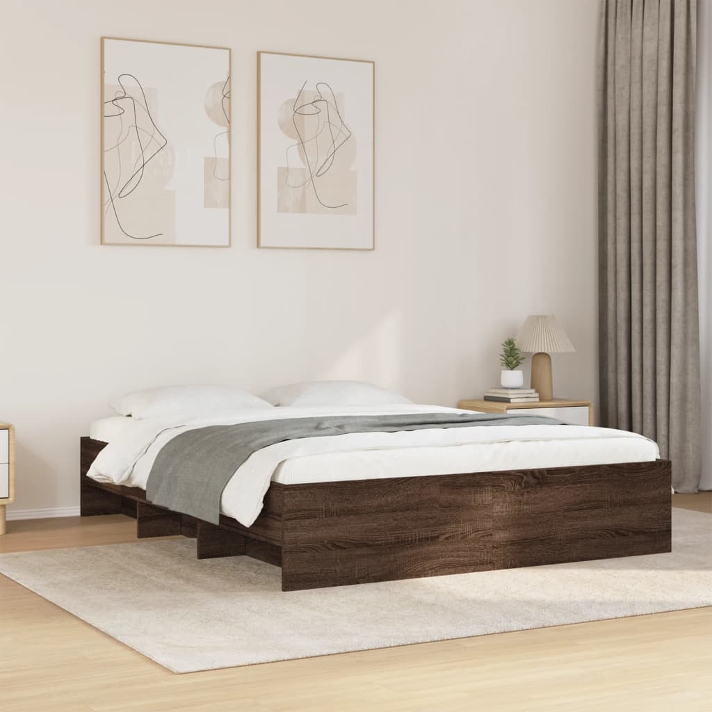 Modern Wooden King Size 150cm Bed Frame Base With Under Storage Space