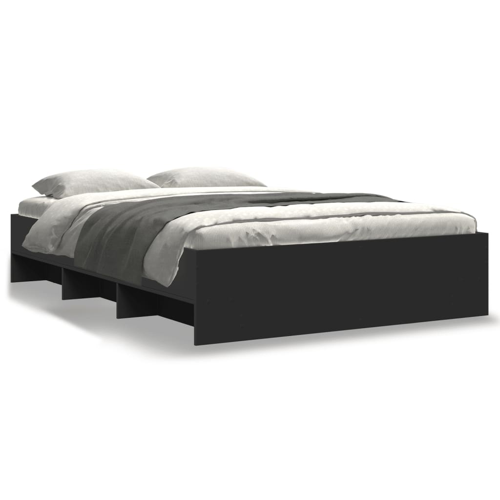 Bed Frame without Mattress Black 140x200 cm Engineered Wood