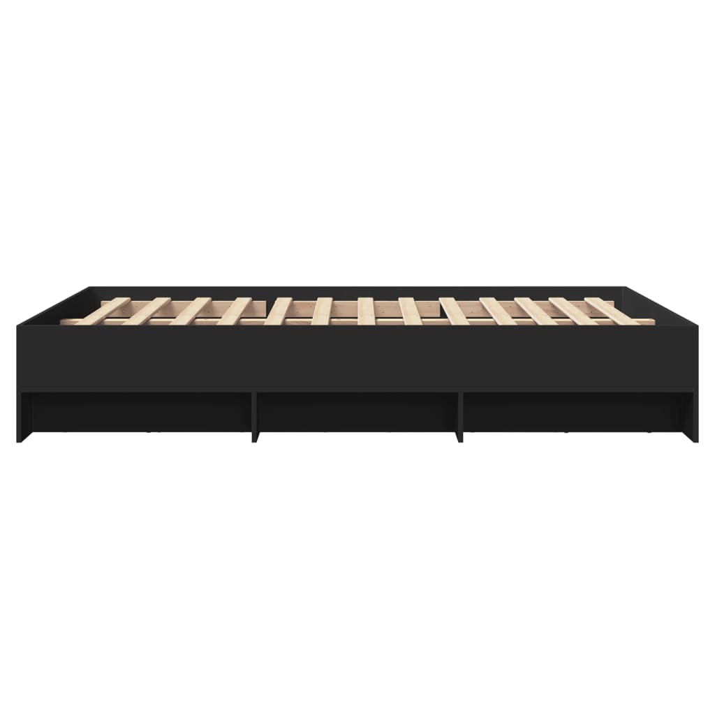 Bed Frame without Mattress Black 140x200 cm Engineered Wood