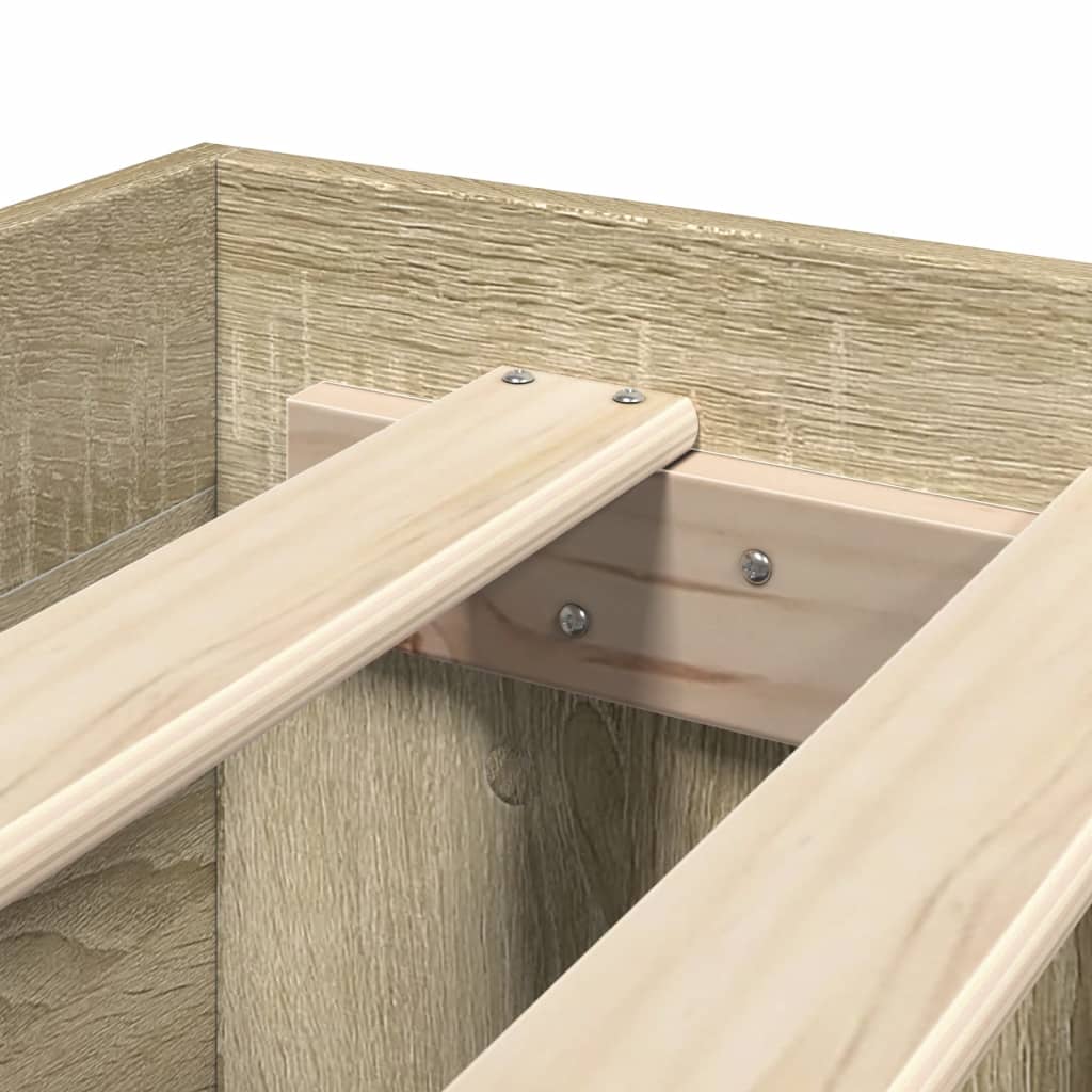Bed Frame without Mattress Sonoma Oak 140x200 cm Engineered Wood