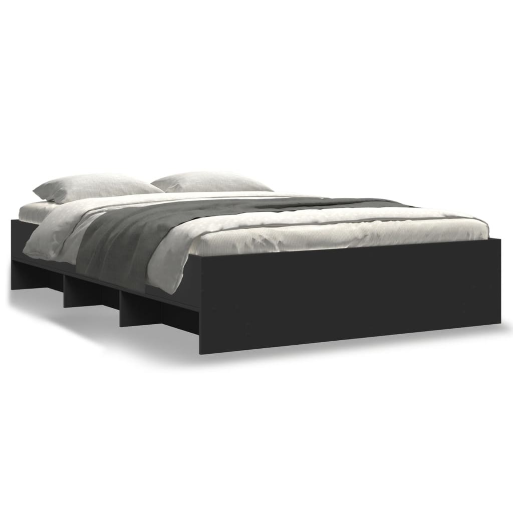 Bed Frame without Mattress Black 120x200 cm Engineered Wood
