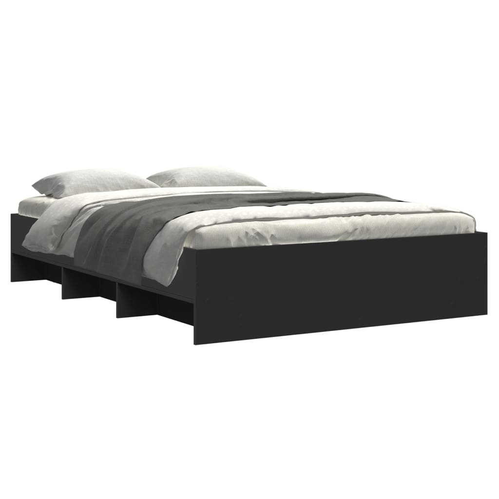 Bed Frame without Mattress Black 120x200 cm Engineered Wood