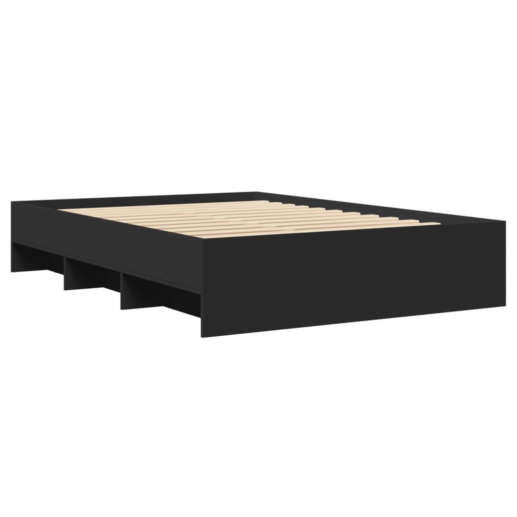 Bed Frame without Mattress Black 120x200 cm Engineered Wood