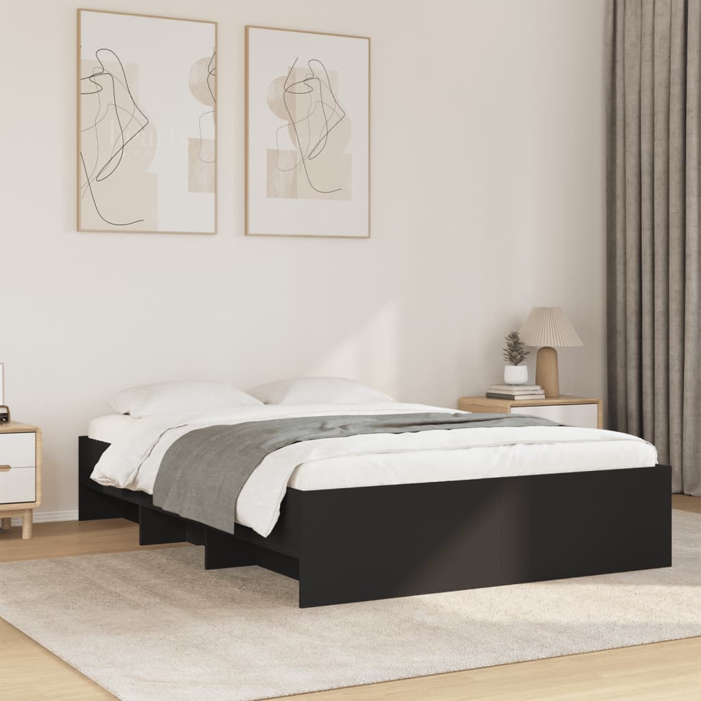 Bed Frame without Mattress Black 120x200 cm Engineered Wood