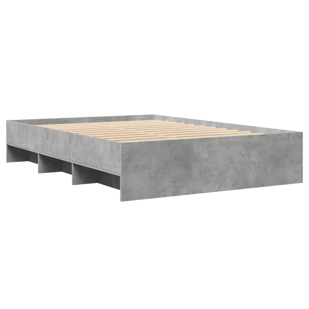 Bed Frame without Mattress Concrete Grey 120x200cm Engineered Wood