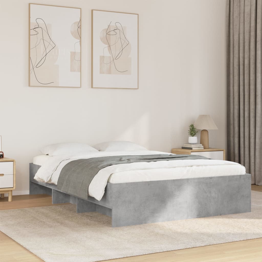 Bed Frame without Mattress Concrete Grey 120x200cm Engineered Wood