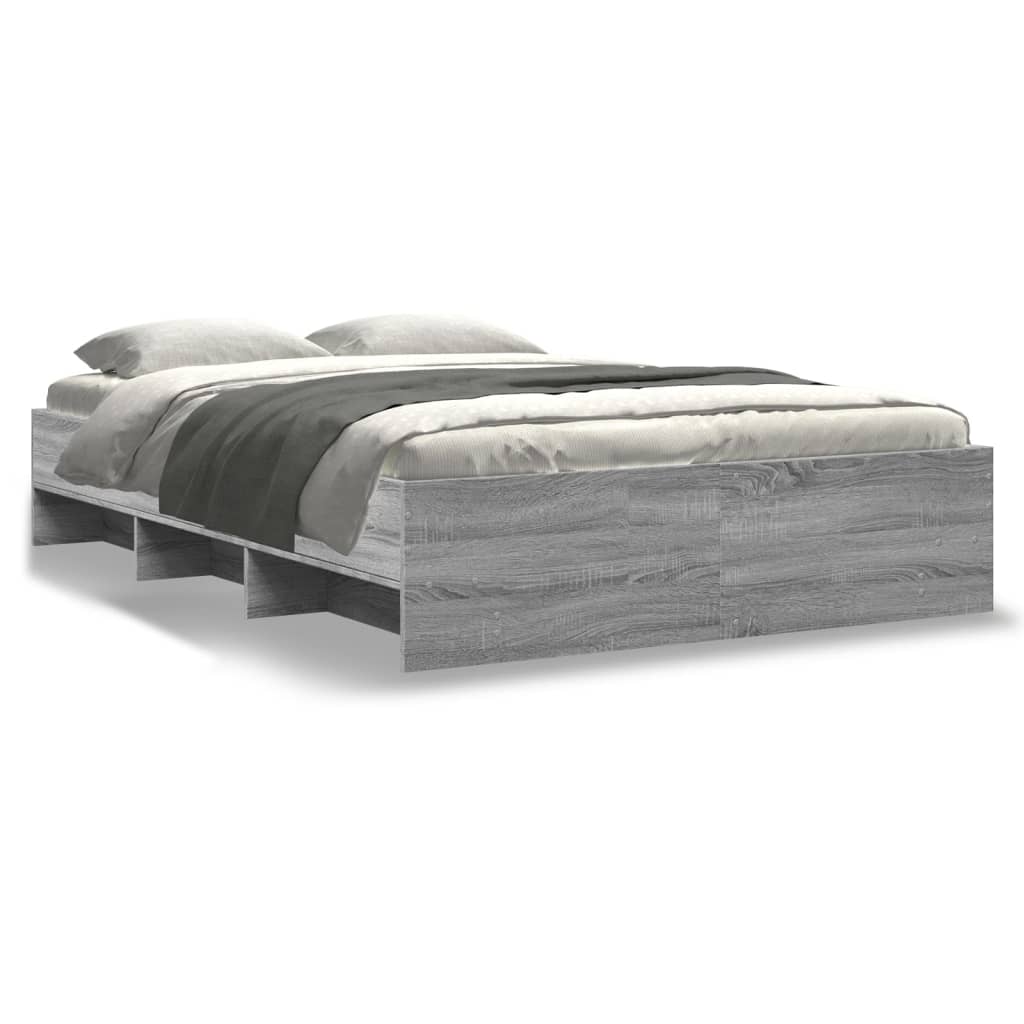 Bed Frame without Mattress Grey Sonoma 120x200 cm Engineered Wood
