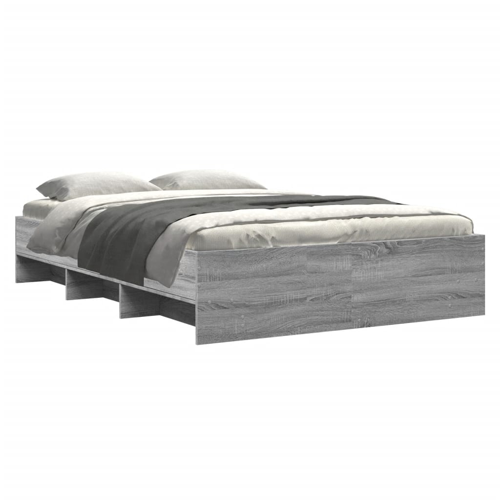 Bed Frame without Mattress Grey Sonoma 120x200 cm Engineered Wood