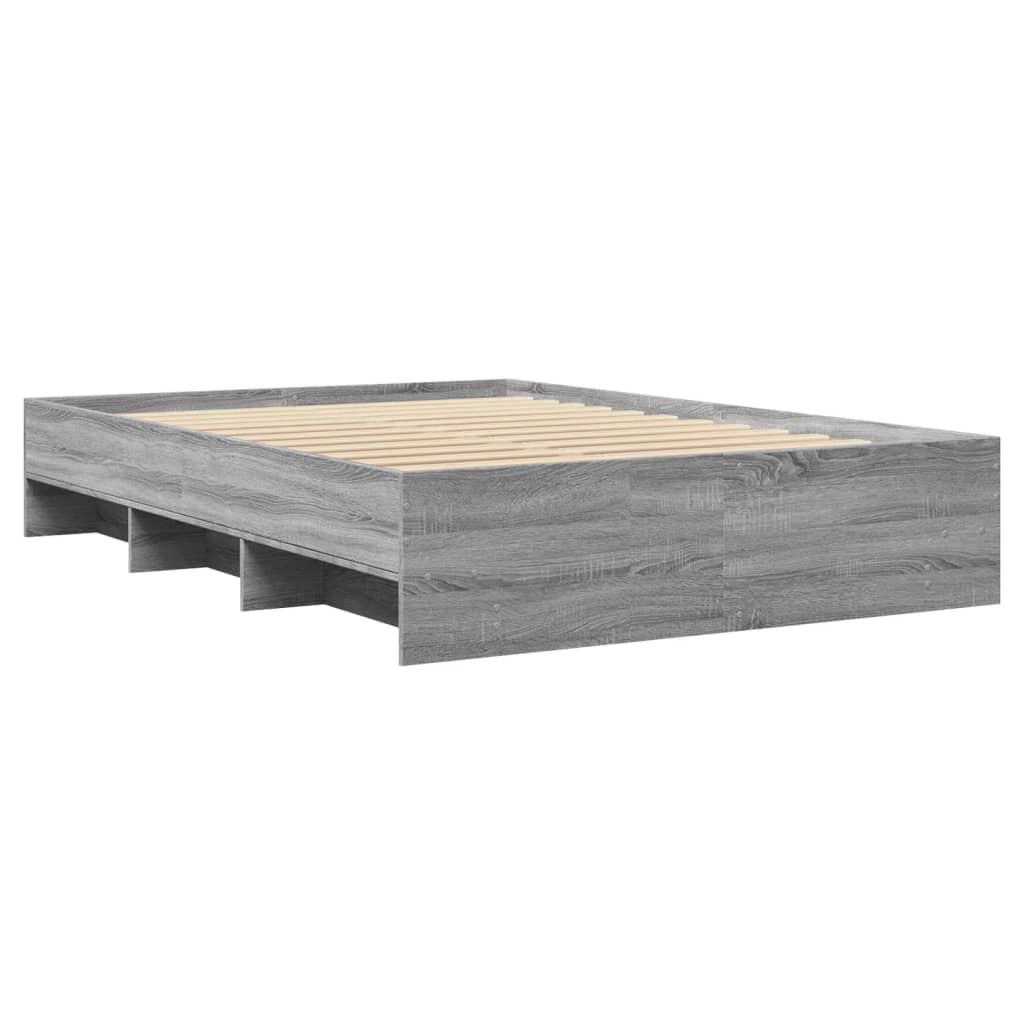 Bed Frame without Mattress Grey Sonoma 120x200 cm Engineered Wood