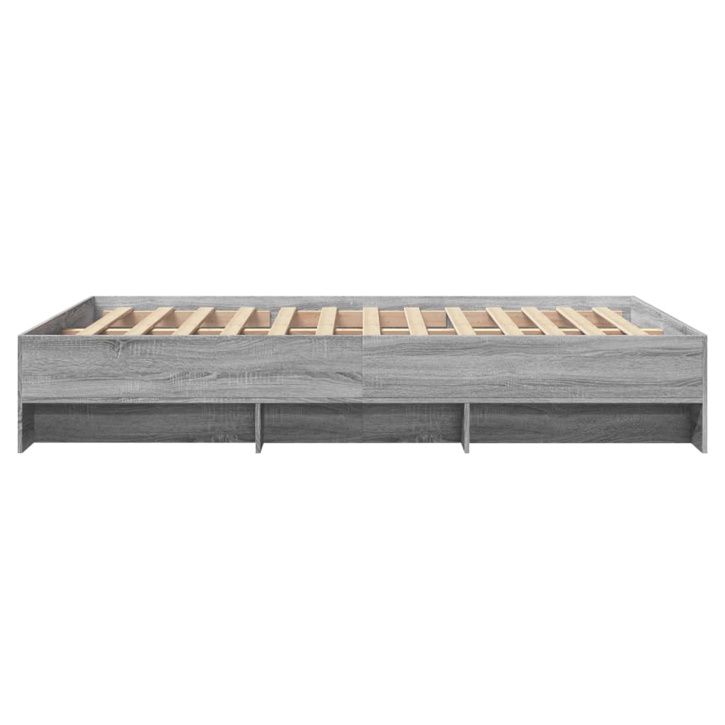 Bed Frame without Mattress Grey Sonoma 120x200 cm Engineered Wood