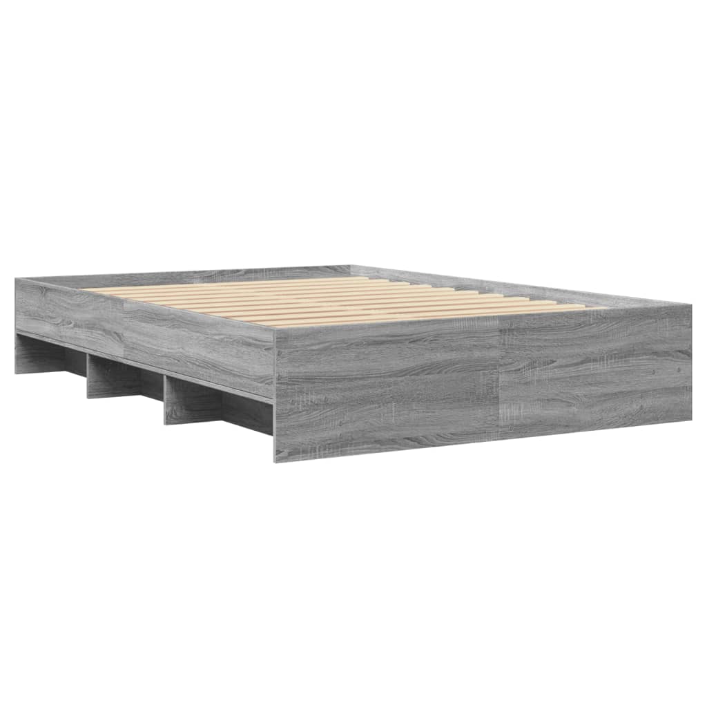 Bed Frame without Mattress Grey Sonoma 120x200 cm Engineered Wood