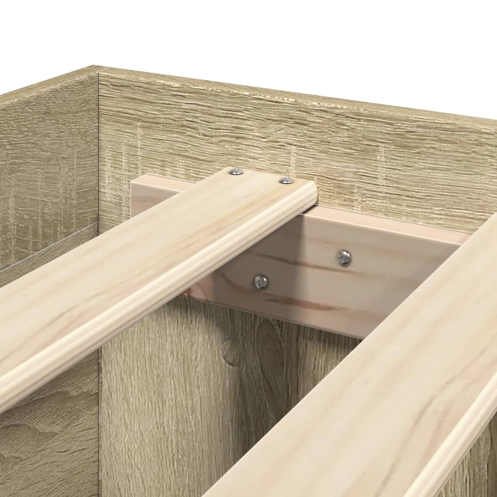 Bed Frame without Mattress Sonoma Oak 100x200 cm Engineered Wood