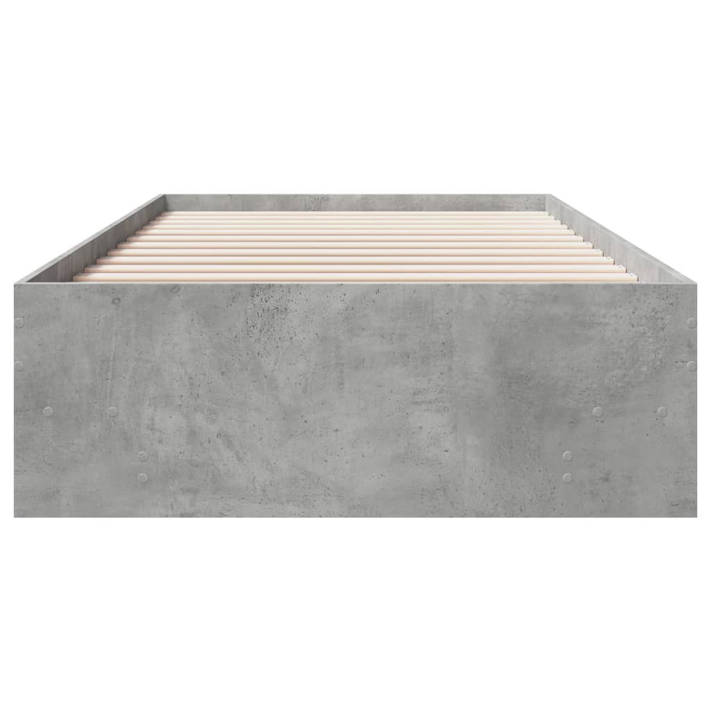 Bed Frame without Mattress Concrete Grey 100x200cm Engineered Wood