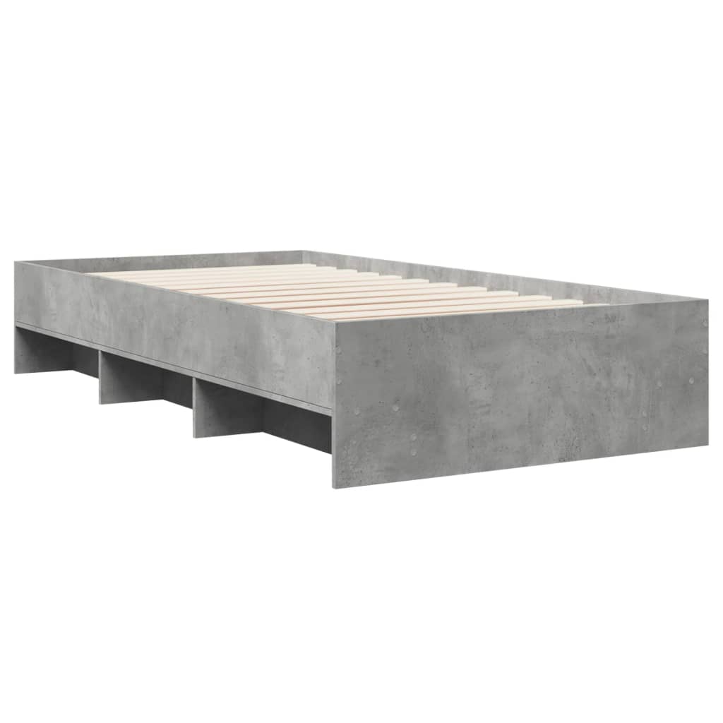 Bed Frame without Mattress Concrete Grey 100x200cm Engineered Wood