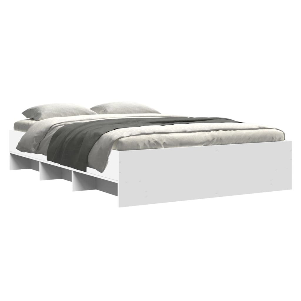 Bed Frame without Mattress White 140x190 cm Engineered Wood