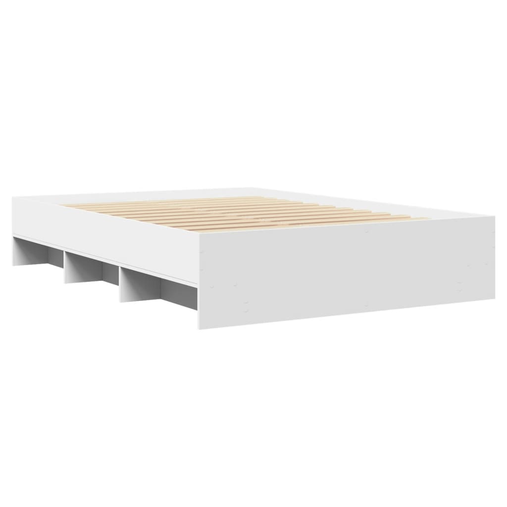Bed Frame without Mattress White 140x190 cm Engineered Wood