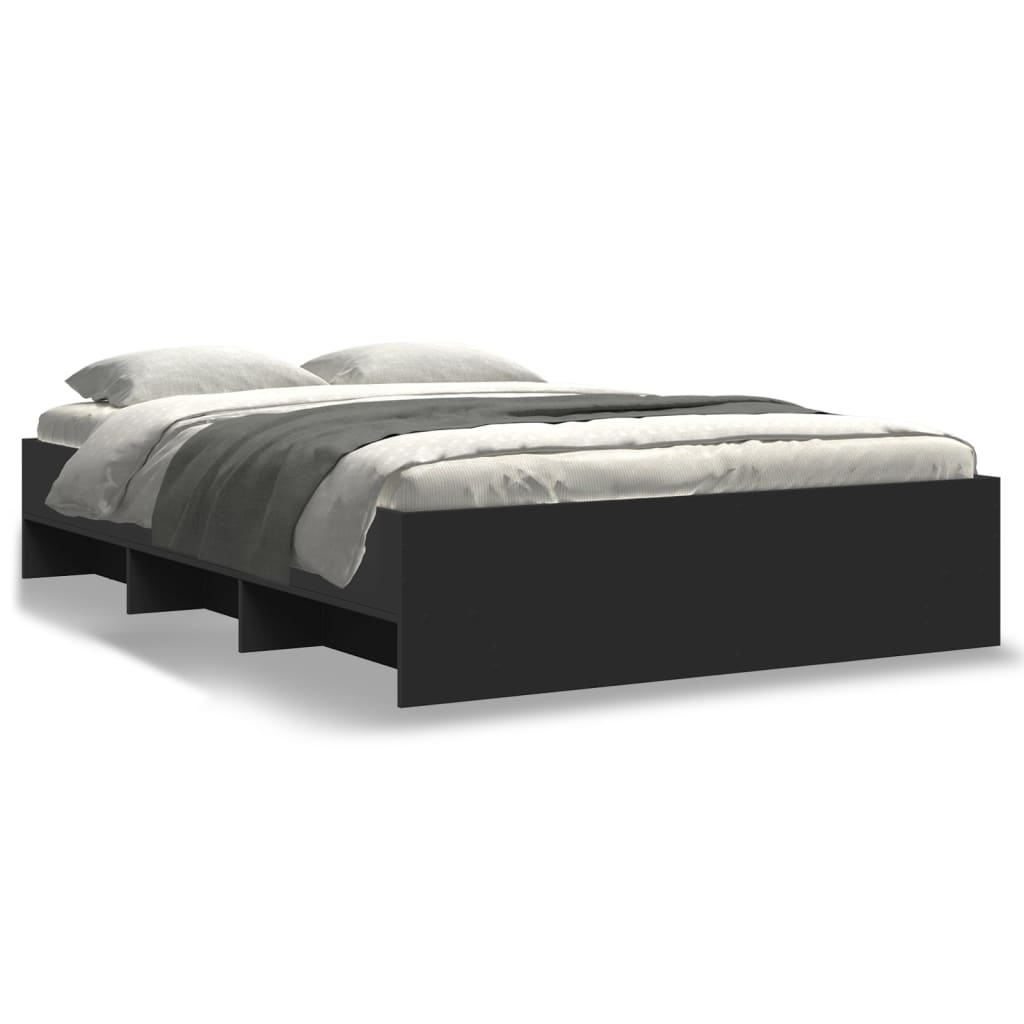 Bed Frame without Mattress Black 140x190 cm Engineered Wood