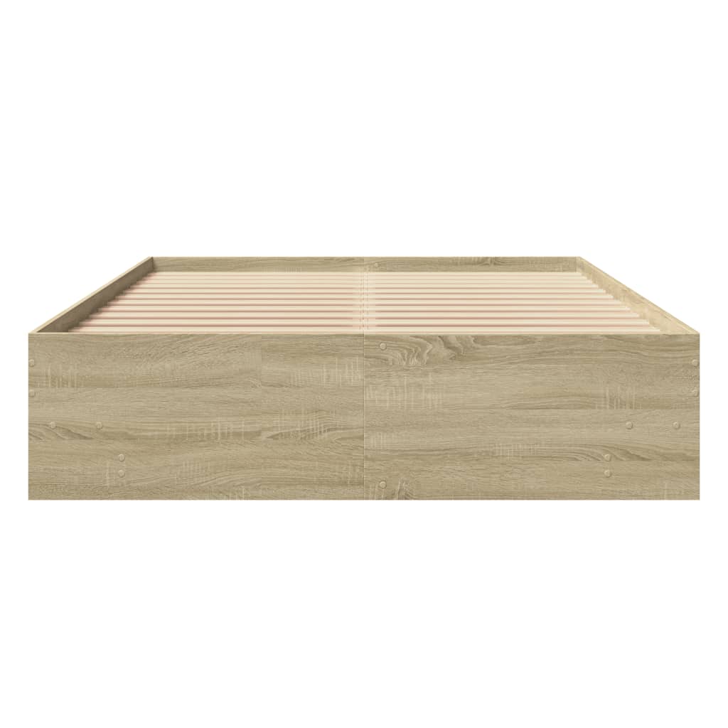 Bed Frame without Mattress Sonoma Oak 140x190 cm Engineered Wood