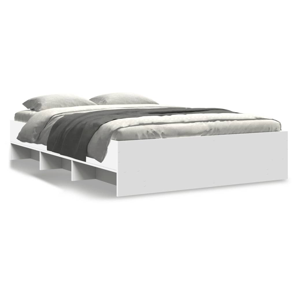 Modern Woden Double Size 135cm Bed Frame Base With Under Storage Space Wood