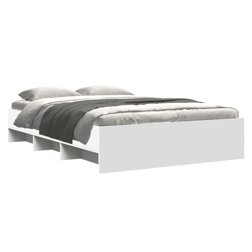 Modern Woden Double Size 135cm Bed Frame Base With Under Storage Space Wood