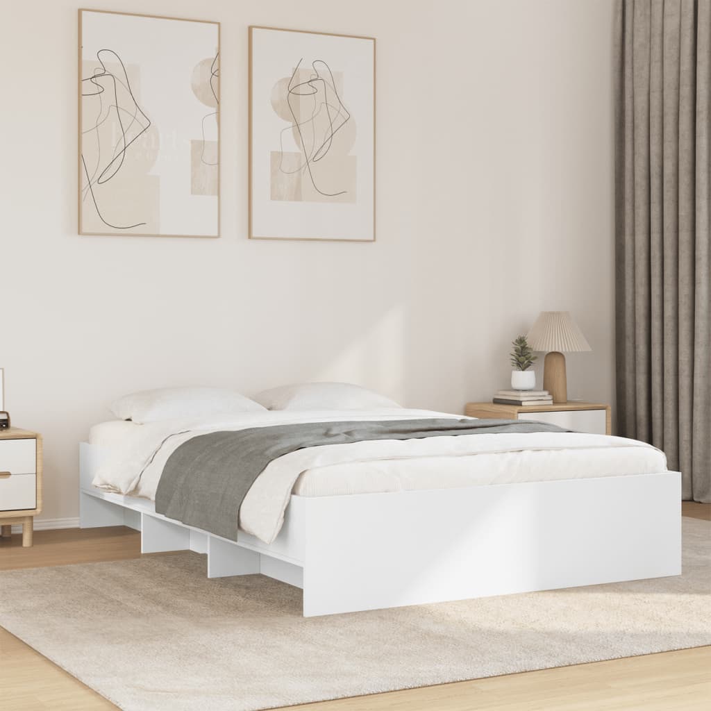 Modern Woden Double Size 135cm Bed Frame Base With Under Storage Space Wood