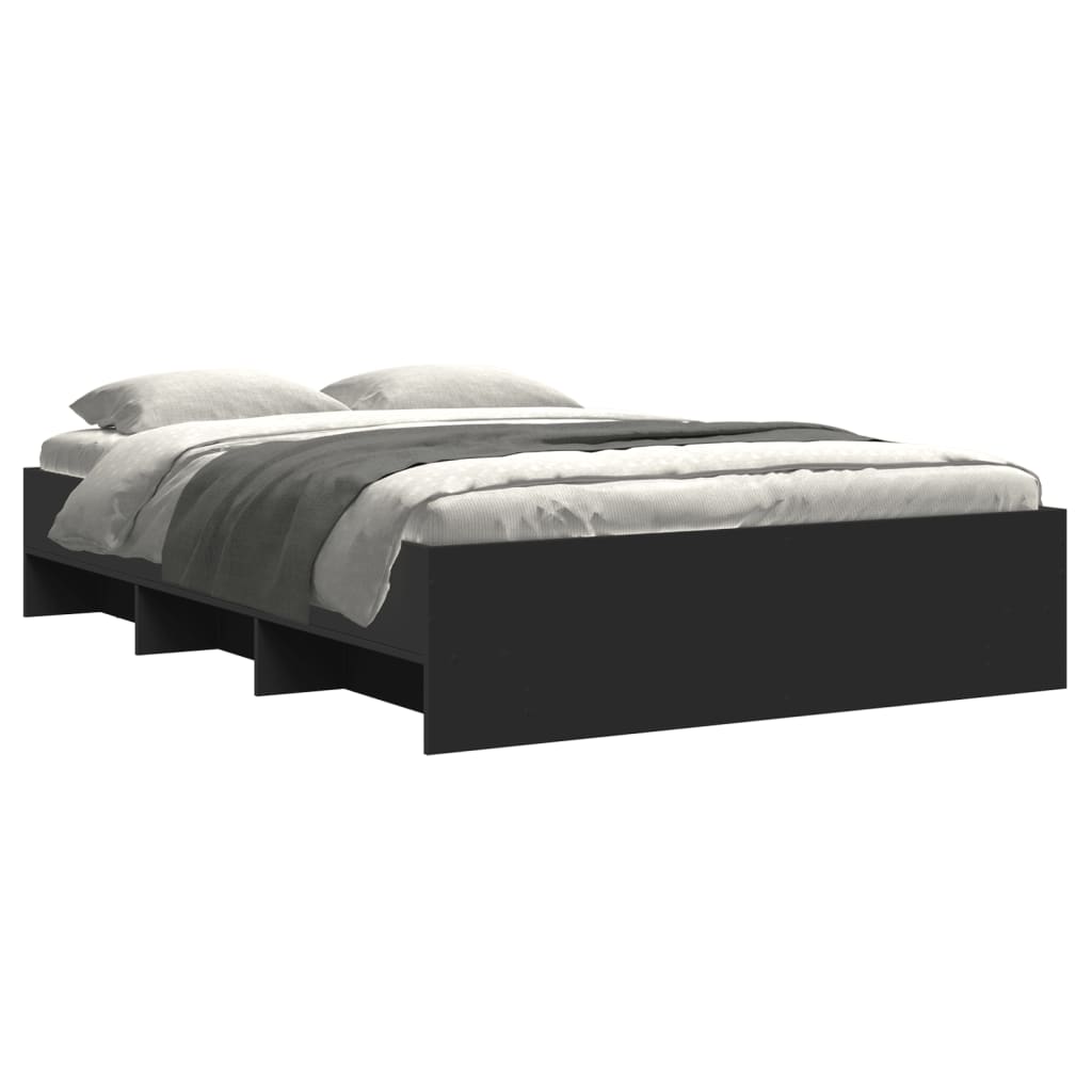 Modern Woden Double Size 135cm Bed Frame Base With Under Storage Space Wood