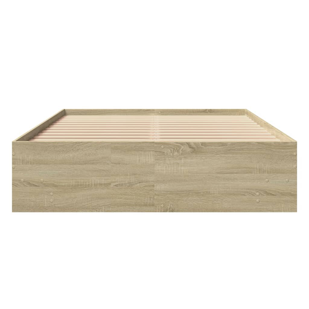 Modern Woden Double Size 135cm Bed Frame Base With Under Storage Space Wood