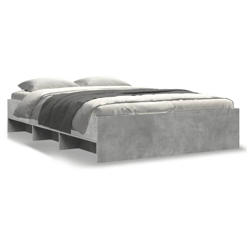 Modern Woden Double Size 135cm Bed Frame Base With Under Storage Space Wood