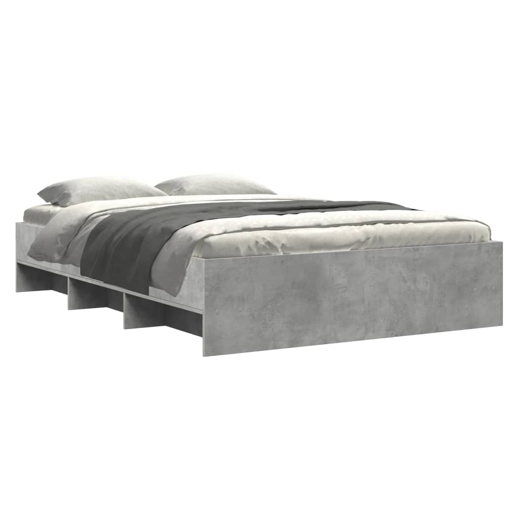 Modern Woden Double Size 135cm Bed Frame Base With Under Storage Space Wood