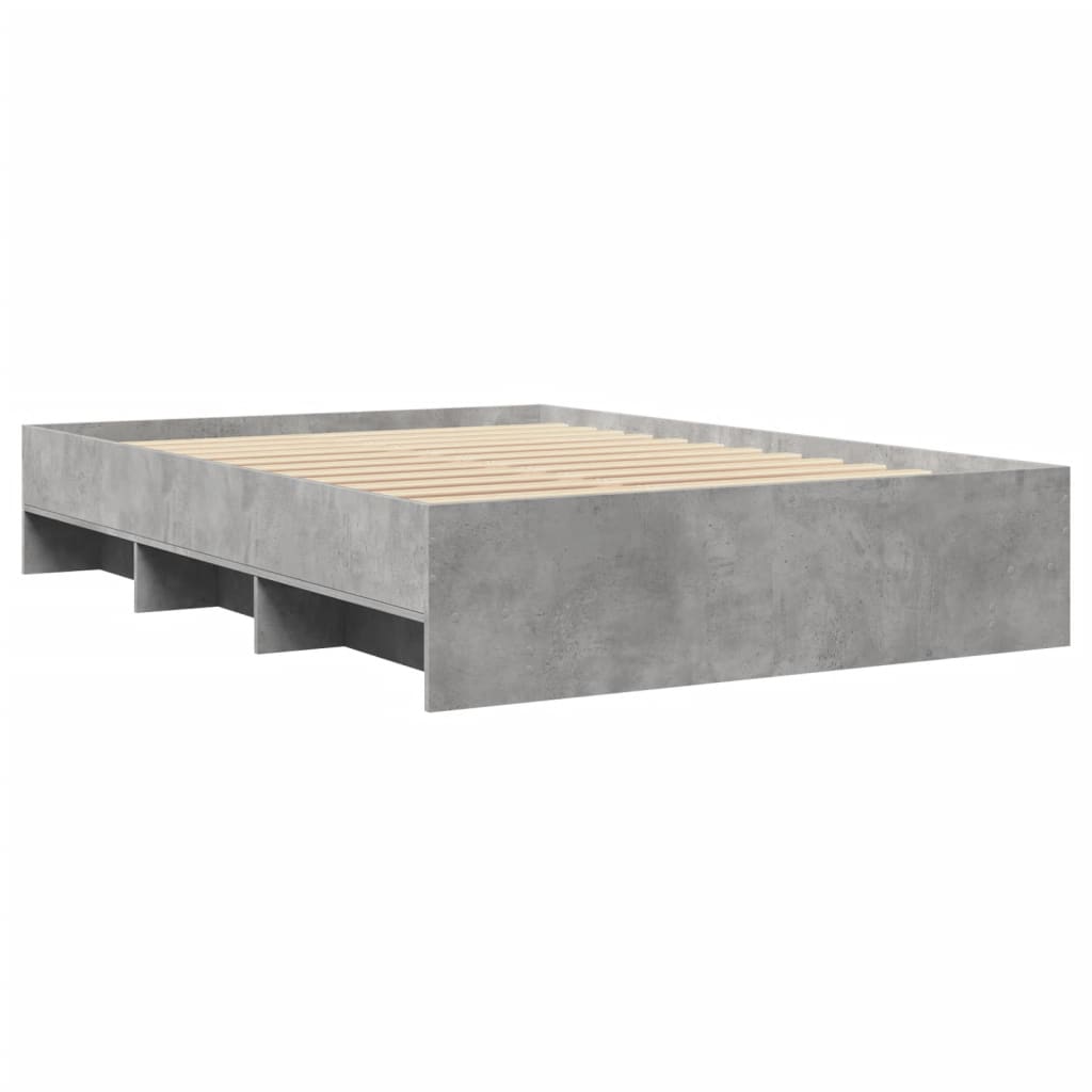 Modern Woden Double Size 135cm Bed Frame Base With Under Storage Space Wood