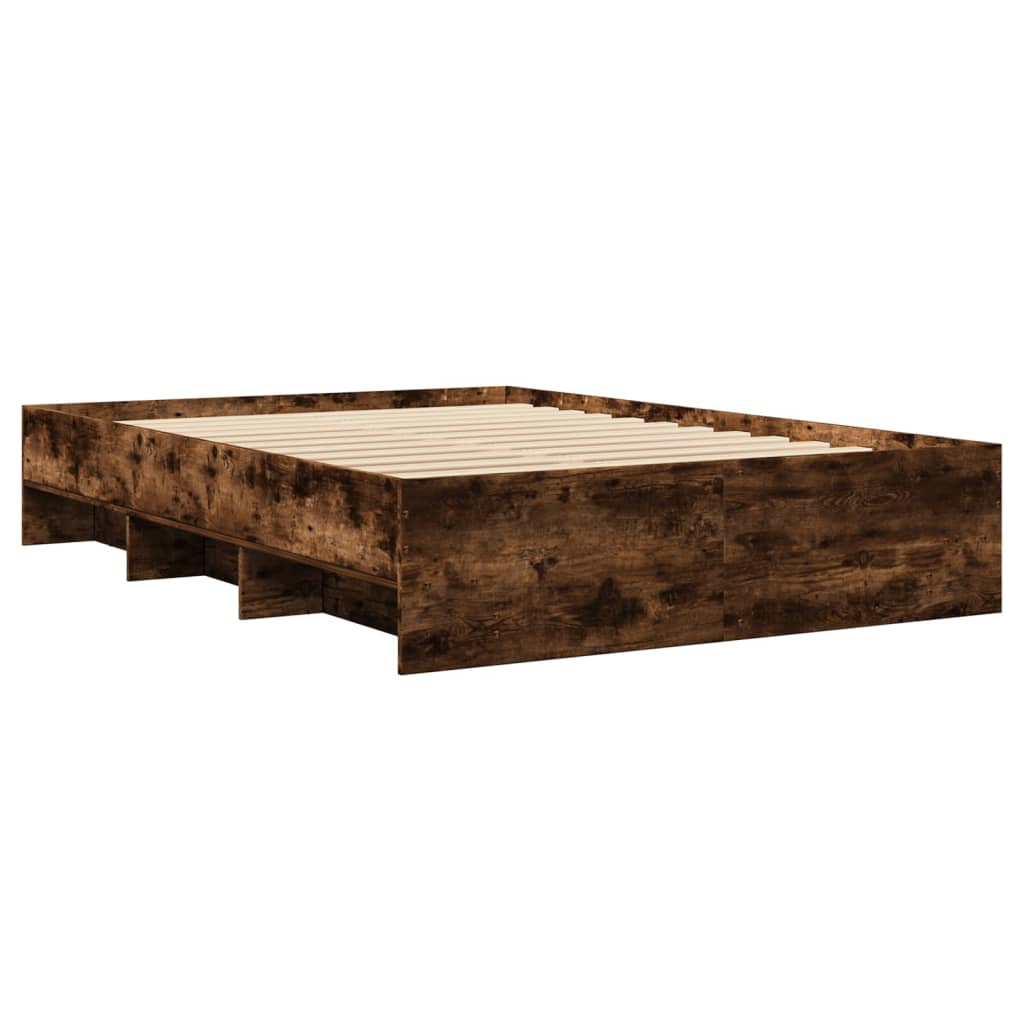 Modern Woden Double Size 135cm Bed Frame Base With Under Storage Space Wood