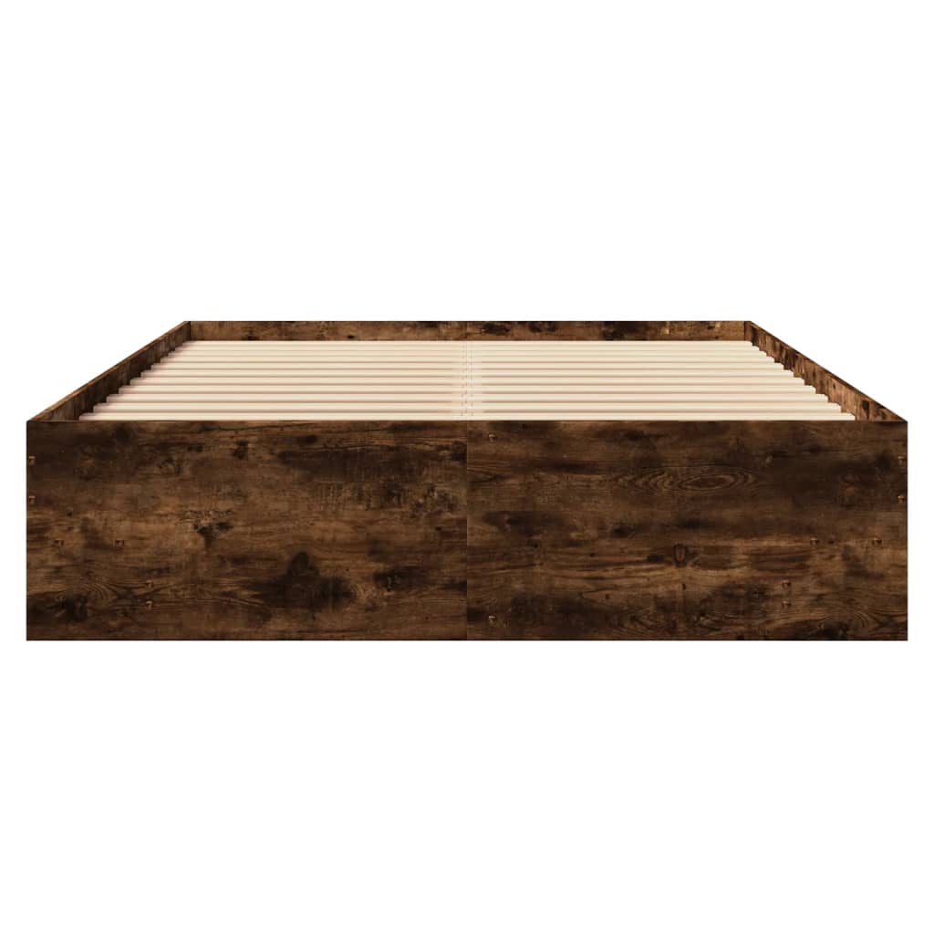 Modern Woden Double Size 135cm Bed Frame Base With Under Storage Space Wood