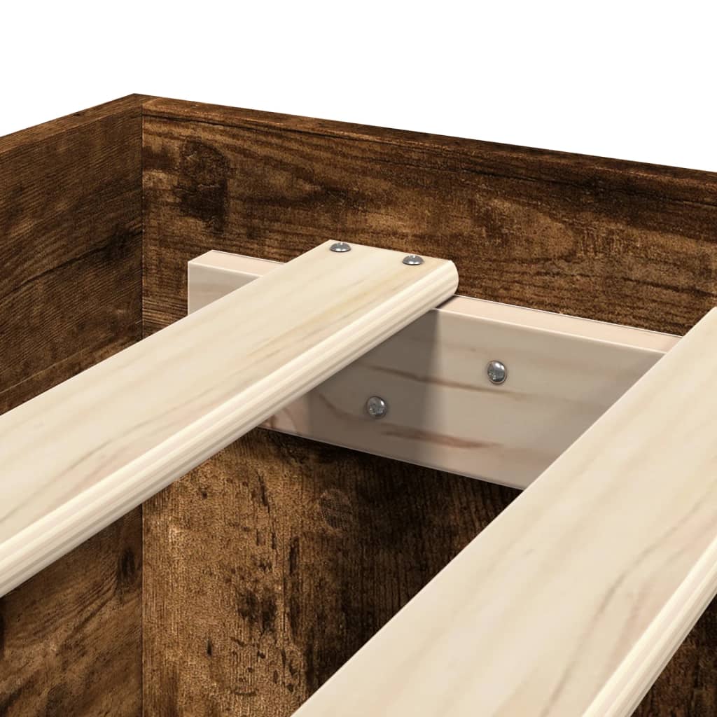 Modern Woden Double Size 135cm Bed Frame Base With Under Storage Space Wood