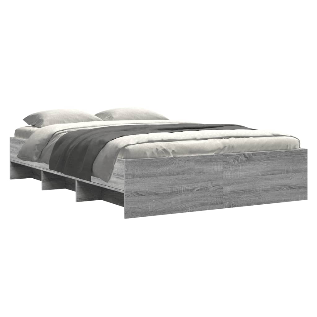 Modern Woden Double Size 135cm Bed Frame Base With Under Storage Space Wood