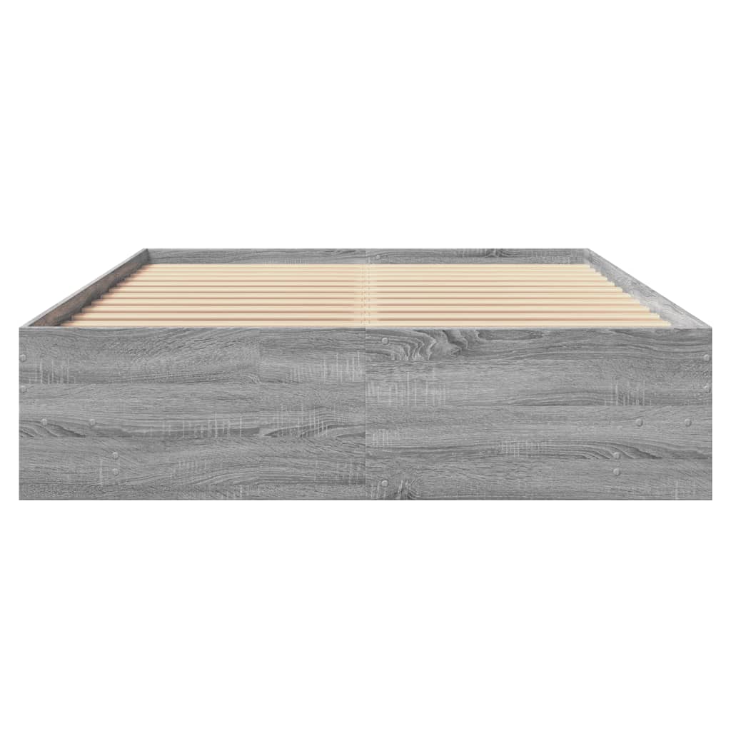Modern Woden Double Size 135cm Bed Frame Base With Under Storage Space Wood