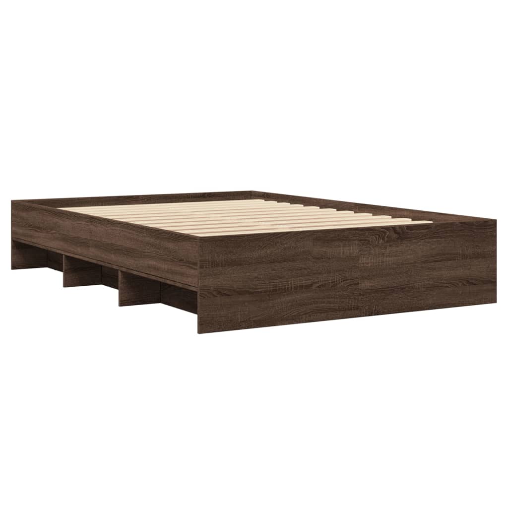Modern Woden Double Size 135cm Bed Frame Base With Under Storage Space Wood