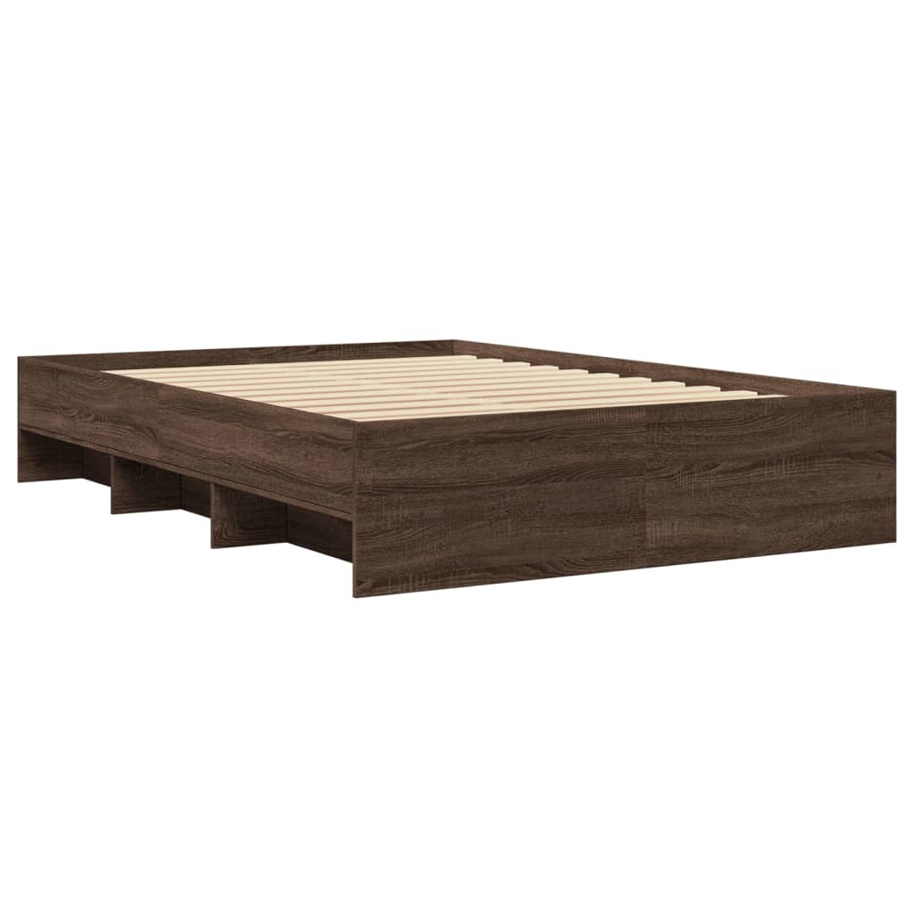 Modern Woden Double Size 135cm Bed Frame Base With Under Storage Space Wood