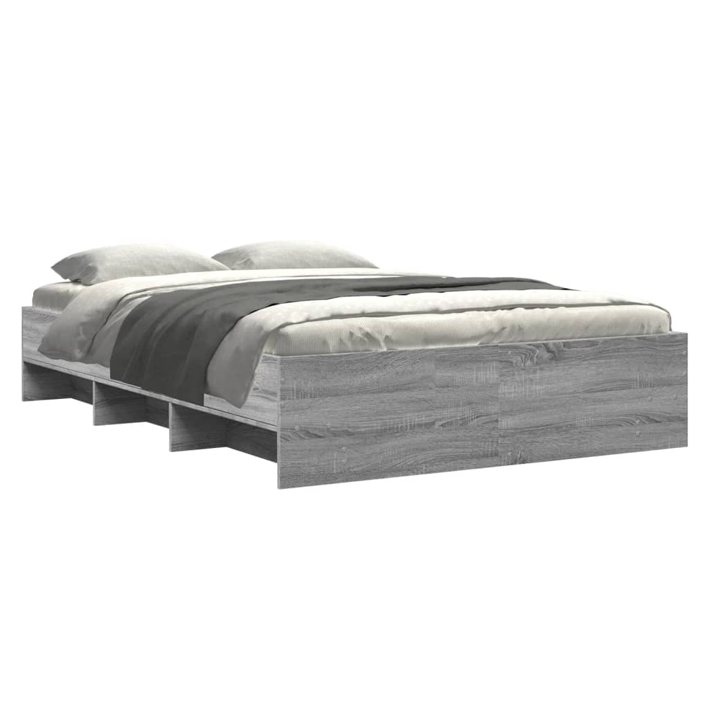 Bed Frame without Mattress Grey Sonoma 120x190 cm Small Double Engineered Wood