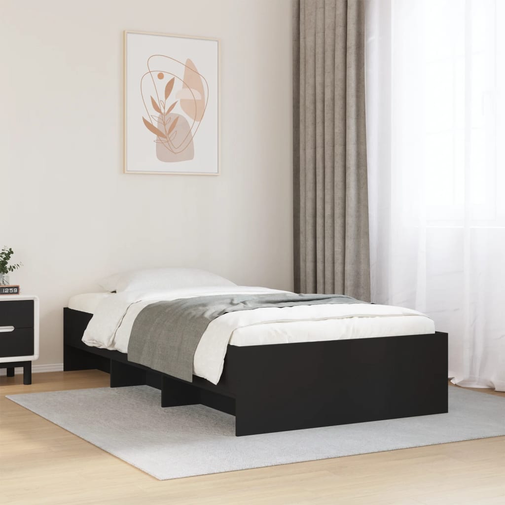 Modern Wooden Single Size 90cm Bed Frame Base With Under Storage Space