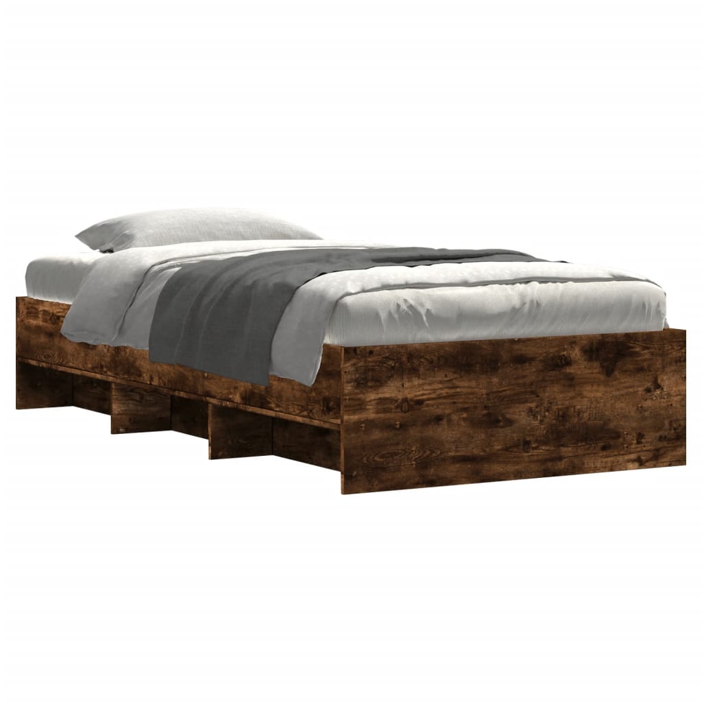 Modern Wooden Single Size 90cm Bed Frame Base With Under Storage Space