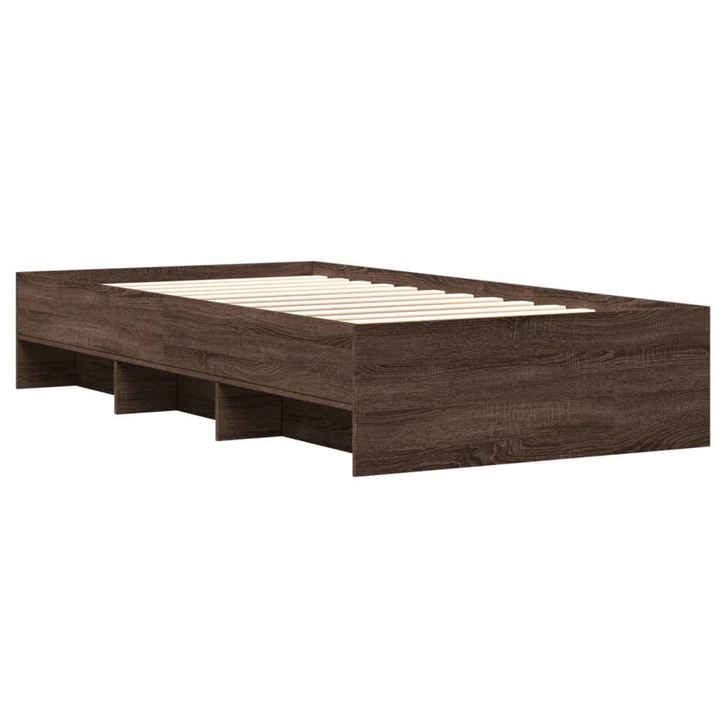 Bed Frame without Mattress Brown Oak 90x190 cm Single Engineered Wood