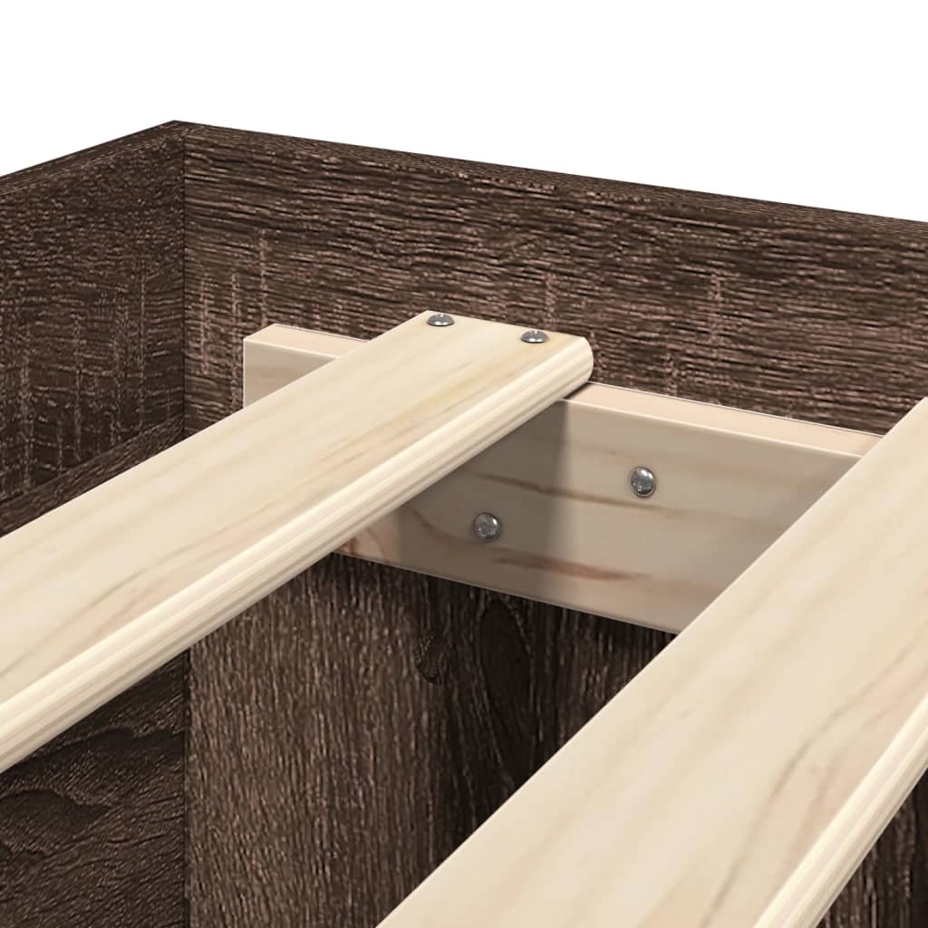 Bed Frame without Mattress Brown Oak 90x190 cm Single Engineered Wood