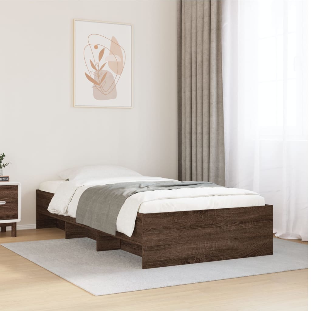 Modern Wooden Single Size 90cm Bed Frame Base With Under Storage Space