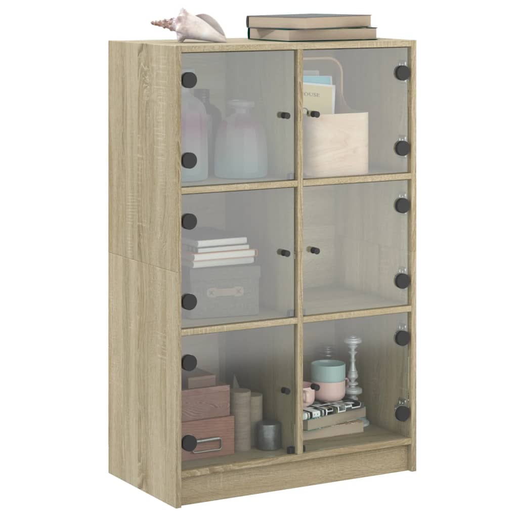 Highboard with Doors Sonoma Oak 68x37x109 cm Engineered Wood