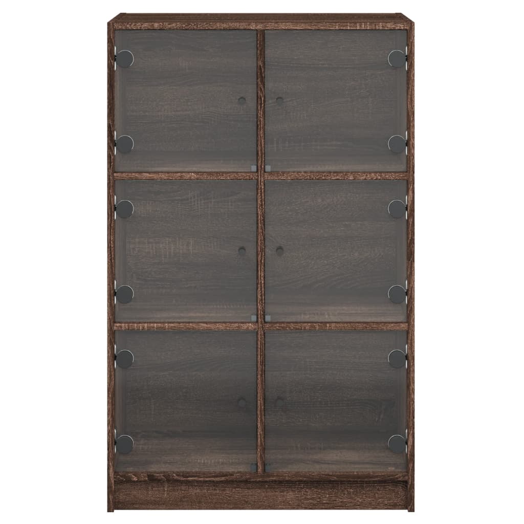 Highboard with Doors Brown Oak 68x37x109 cm Engineered Wood