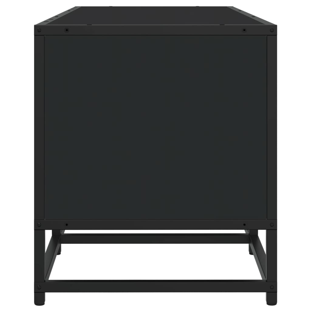 Industrial Wooden 70 Inch TV Tele Stand Unit Cabinet With 4 Doors & Open Storage