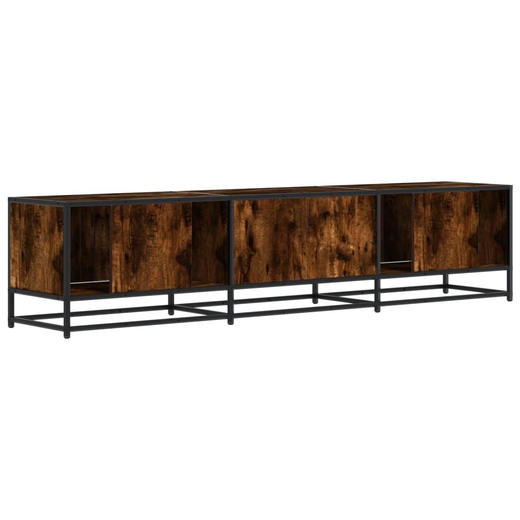 Industrial Wooden 70 Inch TV Tele Stand Unit Cabinet With 4 Doors & Open Storage